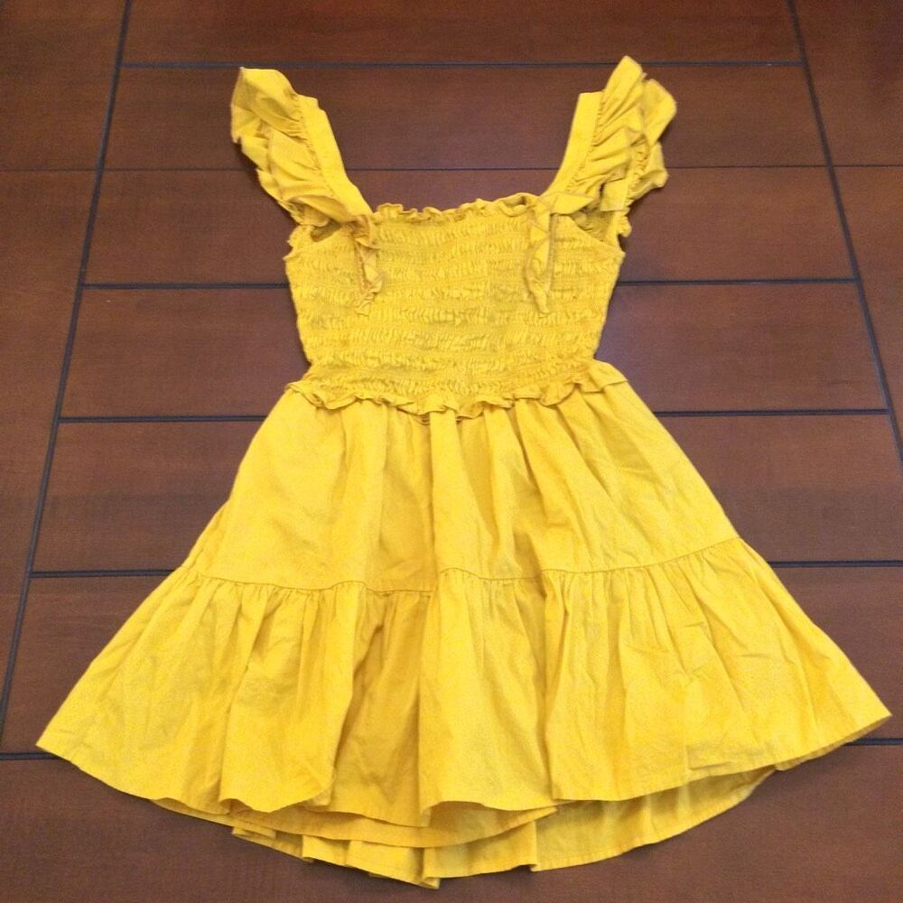 Sea New York yellow ruffel dress xs